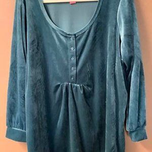 Women Within Teal Velvet Lounge Suit 1X